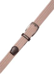 Cream braided men's belt PASMT-0004-0B(Z26), view of the product buckle on a white background.