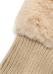 Beige gloves with fur REKDF-0034-1B(Z26)