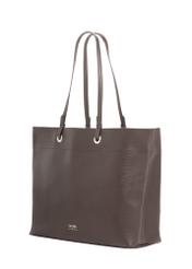Brown pea shopper bag TOREC-1252-1 I (Z26). Side view diagonally on a white background.