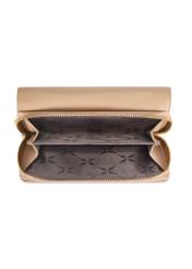 Large beige leather women's wallet PORES-0801R-81(Z25), product view inside on white background.