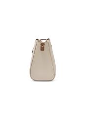 Cream leather shoulder bag TORES-1275-0B(W26), side product view on white background.