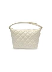 Cream small women's trunk bag TOREC-1196-0A(W26), product view from the back on a white background.