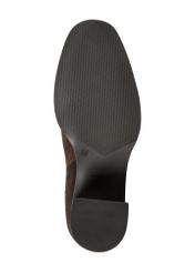Brown suede high-heeled boots BUTYD-1100-1I(Z26), product view from below on white background.
