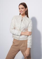 Women's quilted jacket with welt KURDT-0419-80(W23)-01