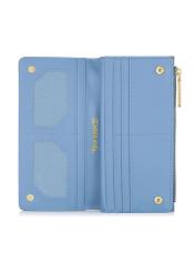 Blue ladies wallet with embossing POREC-0323-61(W23)-06