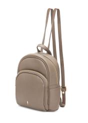 Dark beige leather women's backpack TORES-1089A-1K(W26) - diagonal product view, on a white background.