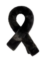 Black women's winter scarf SZADF-0035-99(Z25) - front product view, on a white background.