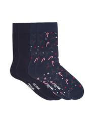 Set of men's long Christmas socks ZESMT-0068-7D(Z26), front view of the set on a white background.