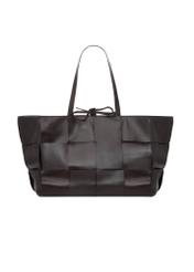 Brown large leather women's handbag TORES-1299-1H(W26), front product view on white background.