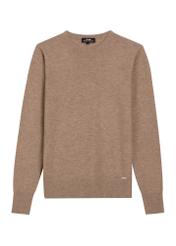 Camel-colored wool sweater SWEDT-0267-1D(Z26) - front product view, on a white background.