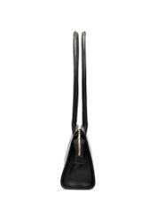 Black leather oblong women's handbag TORES-1259-99(W26), side view of the product on a white background.