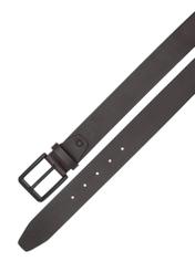 Men's brown leather belt PASMS-0280-1H(W26) - product view from above, on white background.