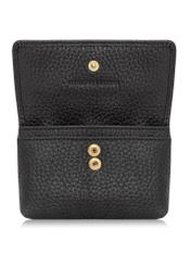 Black small women's leather wallet PORES-0895G-99(Z25), product view inside on white background.