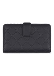Black women's wallet with monogram POREC-0391A-9P(Z26), back view of the product on a white background.