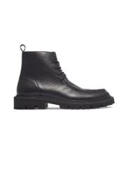 Men's black leather ankle boots BUTYM-0578-9I(Z26), side view of the product on a white background.