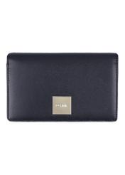 Black large leather women's wallet PORES-1011-99(Z26) - front product view, on white background.