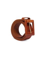 Cognac women's belt with animal motif PASDS-0355-1F(Z26) - diagonal product view, on a white background.