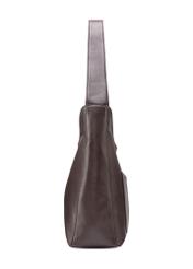 Brown leather women's handbag TORES-1026A-89(Z25), side product view on white background.