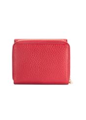 Red women's leather wallet PORES-0818RFID-42(Z25), product view from the back on a white background.