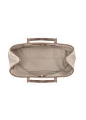 Beige herringbone shopper bag TOREC-1330-1P(Z26) - product view from above, on white background.