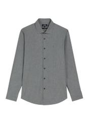 Gray cotton men's slim shirt KOSMT-0367-9D(Z26)