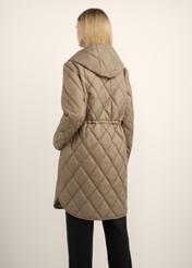 Women's dark beige jacket KURDT-0579-1K(Z26), back view of the product on the model. Half of the silhouette visible.
