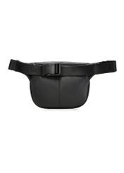 Men's black leather waist bag TORMS-0529-99(Z26) - product view from the back, on a white background.