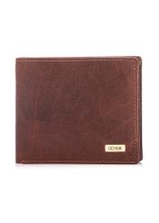 Men's leather wallet in cognac color PORMS-0693-1H(W26), front product view on white background.