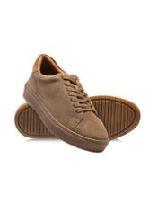 Dark beige leather sports shoes BUTYM-0503-82(W25)-05