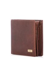 Men's leather wallet in cognac color PORMS-0693-1H(W26), diagonal product view on white background.
