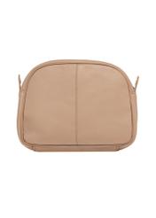 Beige leather women's shoulder bag TORES-0806F-1B(W26) - product view from the back, on a white background.