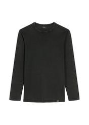 Men's cotton sweater in black SWEMT-0100-99(W26) - front product view, on a white background.