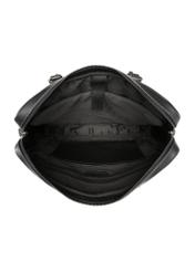 Black leather men's bag TORMS-0524-99(Z26) - product view from above, on white background.