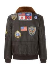 Men's leather jacket from TOP GUN collection KURMS-0218-0993(Z22)-07