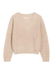 Women's sweater in cool beige color SWEDT-0162-1J(Z26), front product view on white background.