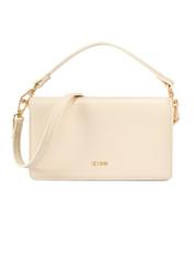 Cream women's wallet with strap POREC-0431-0B(W26) - front product view, on white background.