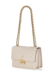 Cream quilted women's handbag TOREC-0528D-12(Z25), diagonal view of the product on a white background.