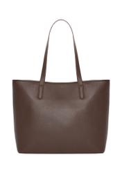 Women's brown shopper bag TOREC-0816-1H(Z26), back view of the product on a white background.