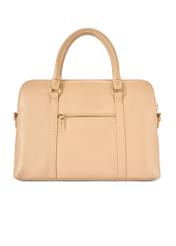 Beige women's laptop bag TOREC-1130-1A(W26), product view from the back on a white background.