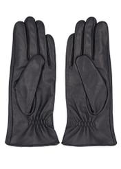 Black women's leather gloves REKDS-0106-99(Z26) - product view from above, on a white background.