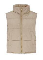 Dark beige women's vest KAMDT-0033-24(Z25), product visible from the front on white background.