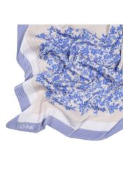 Women's scarf in blue floral pattern SZADT-0173-15(W24)-02