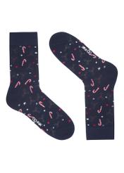 Set of men's long Christmas socks ZESMT-0068-7D(Z26), front product view on white background.