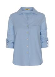 Blue cotton shirt for women KOSDT-0092-62(W22)-04