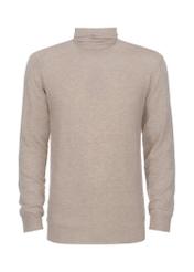 Beige men's turtleneck sweater SWEMT-0131-81(Z23)-04