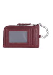 Burgundy women's wallet POREC-0447-4D(Z26), product view from the back on a white background.