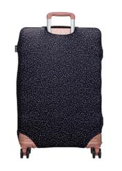 Large suitcase cover with polka dots AW-013-0007-9P-L(W26), product view from the back on the suitcase.