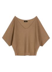 Camel women's blouse BLUDT-0201-1D(W26), product view from the front on a white background.