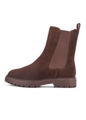 Women's brown suede Chelsea boots BUTYD-1010-1I(Z26) - side view of the product on a white background.
