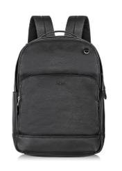 Black leather men's backpack PLCMS-0018-99(W24)-01